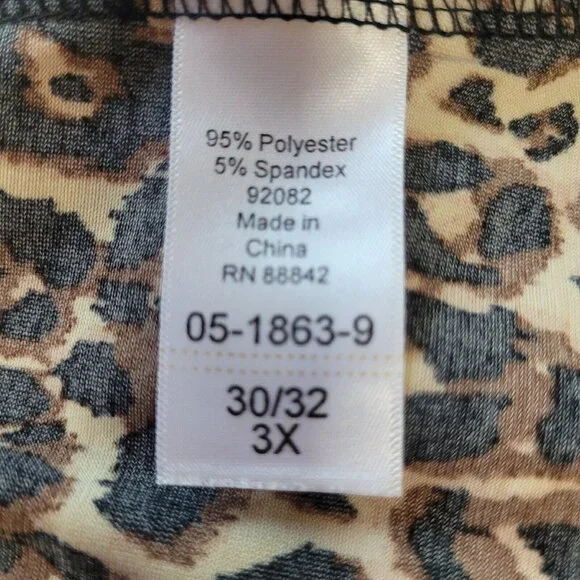 Ellos Plus Size 3X Fit And Flare Knit Pullover Leopard Dress Sleeveless Stretchy - Picture 5 of 10